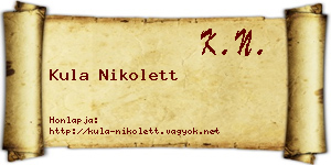 Kula Nikolett névjegykártya